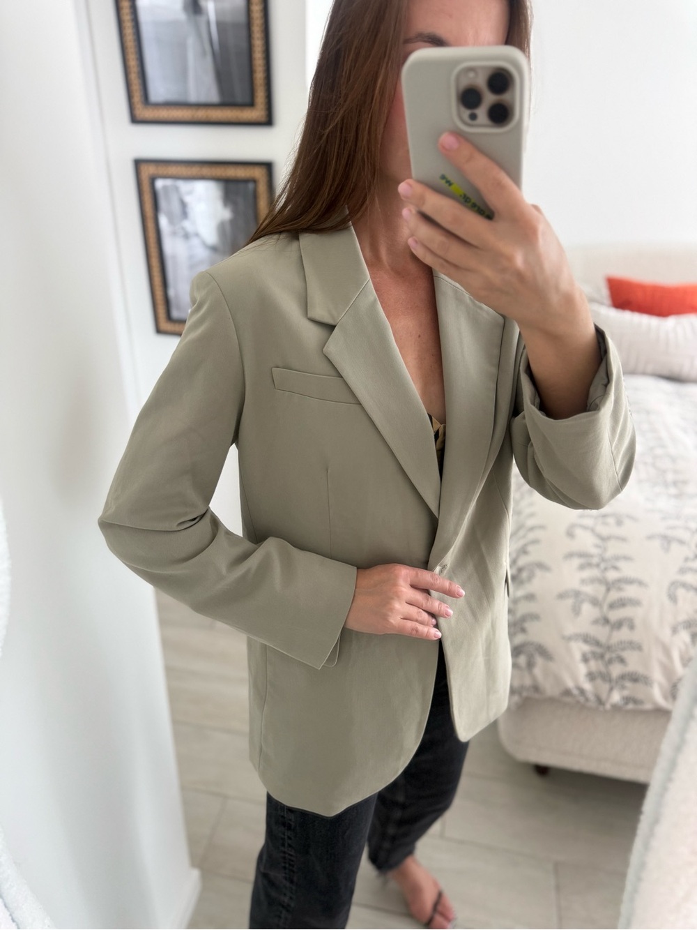 H&M Light Sage Single-Button Women's Blazer - Picture 14 of 14